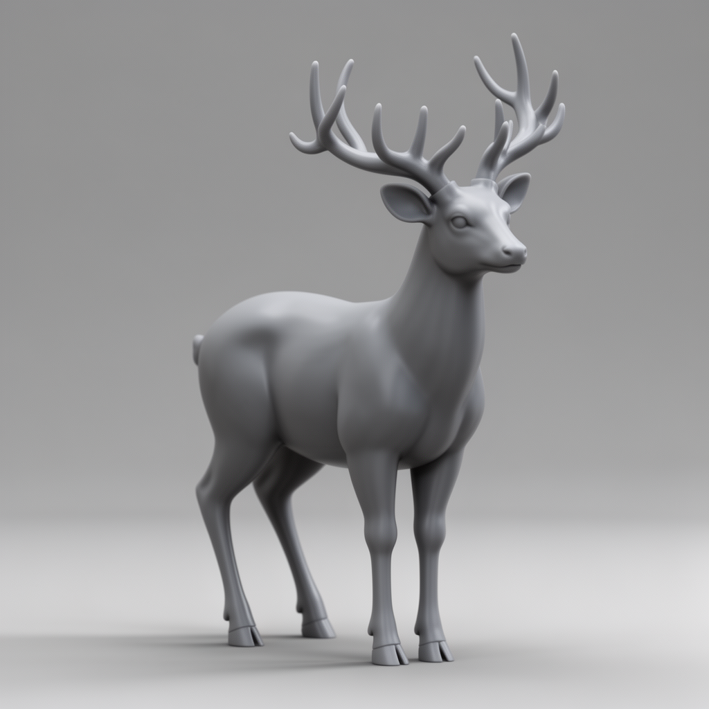 Realistic Deer Figurine free 3D printable STL
