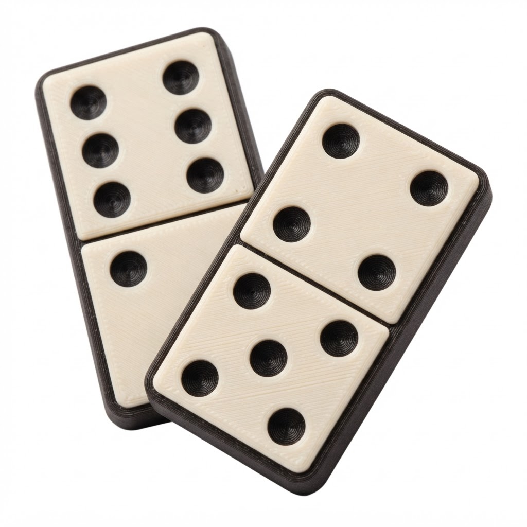 Domino Tile Pair Model free 3D printable STL