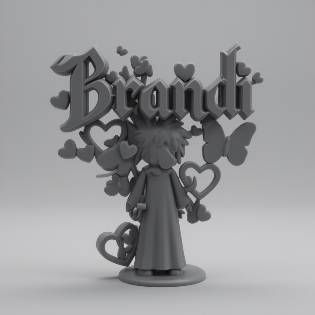 Brandi Old English Sign free 3D printable STL