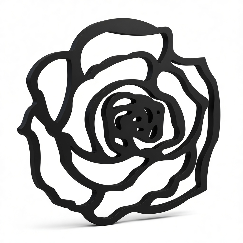 Rose Outline Sculpture free 3D printable STL