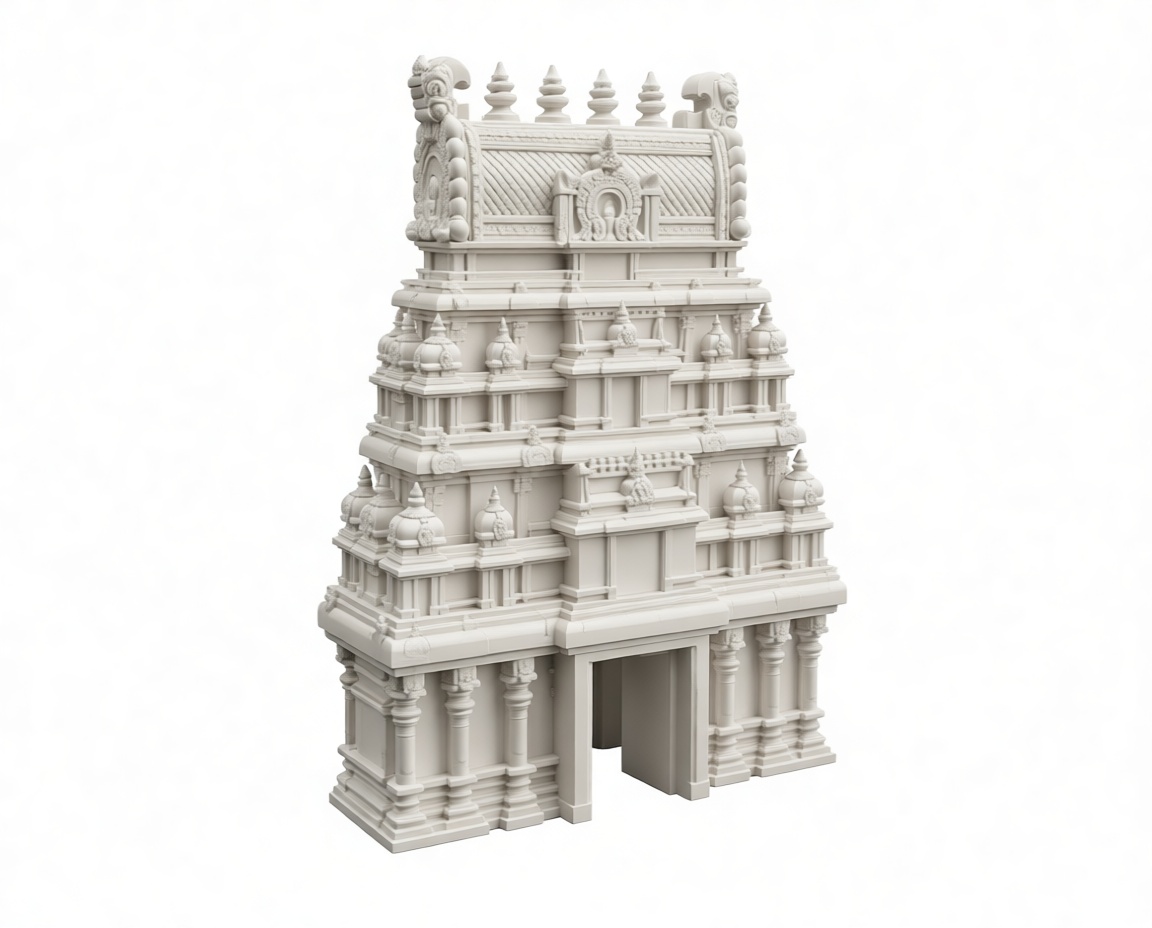 Dravidian Temple Gopuram Model free 3D printable STL