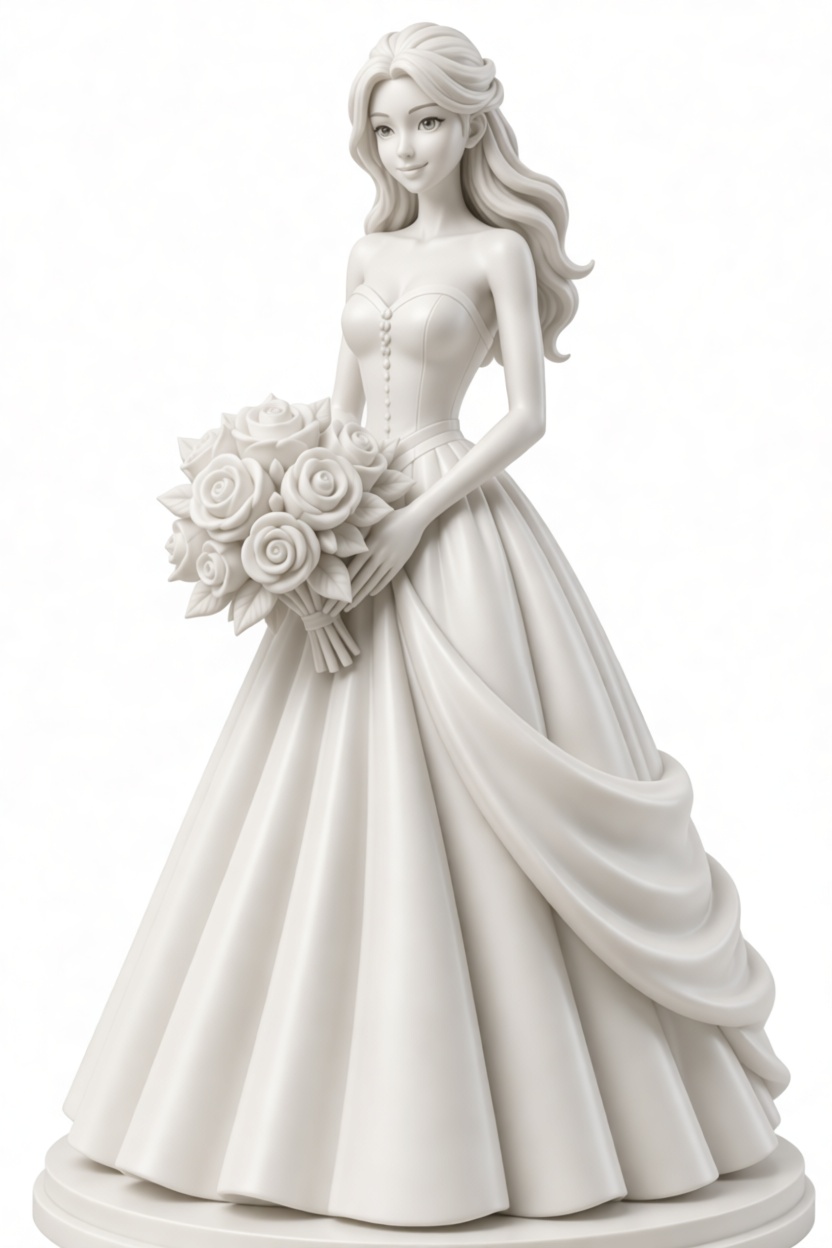 Elegant Bride Figurine free 3D printable STL