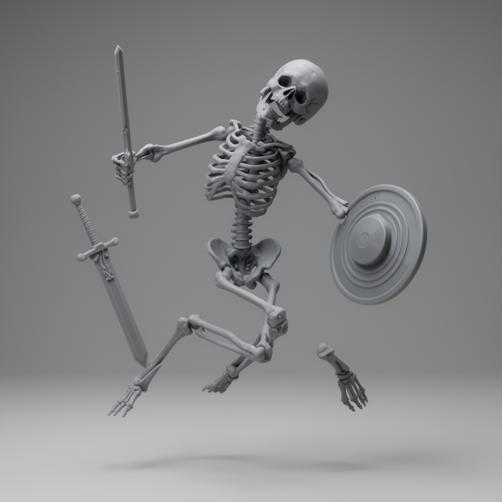 Floating Human Skeleton Figurine free 3D printable STL
