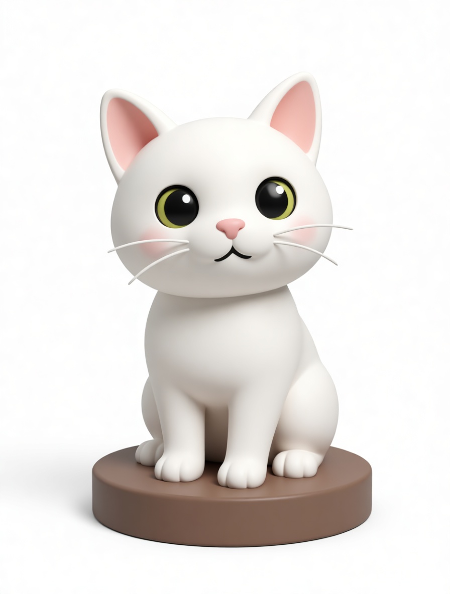 White Cat Figurine - Free 3D Printable STL File
