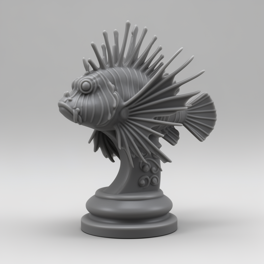 Lionfish Chess Piece free 3D printable STL