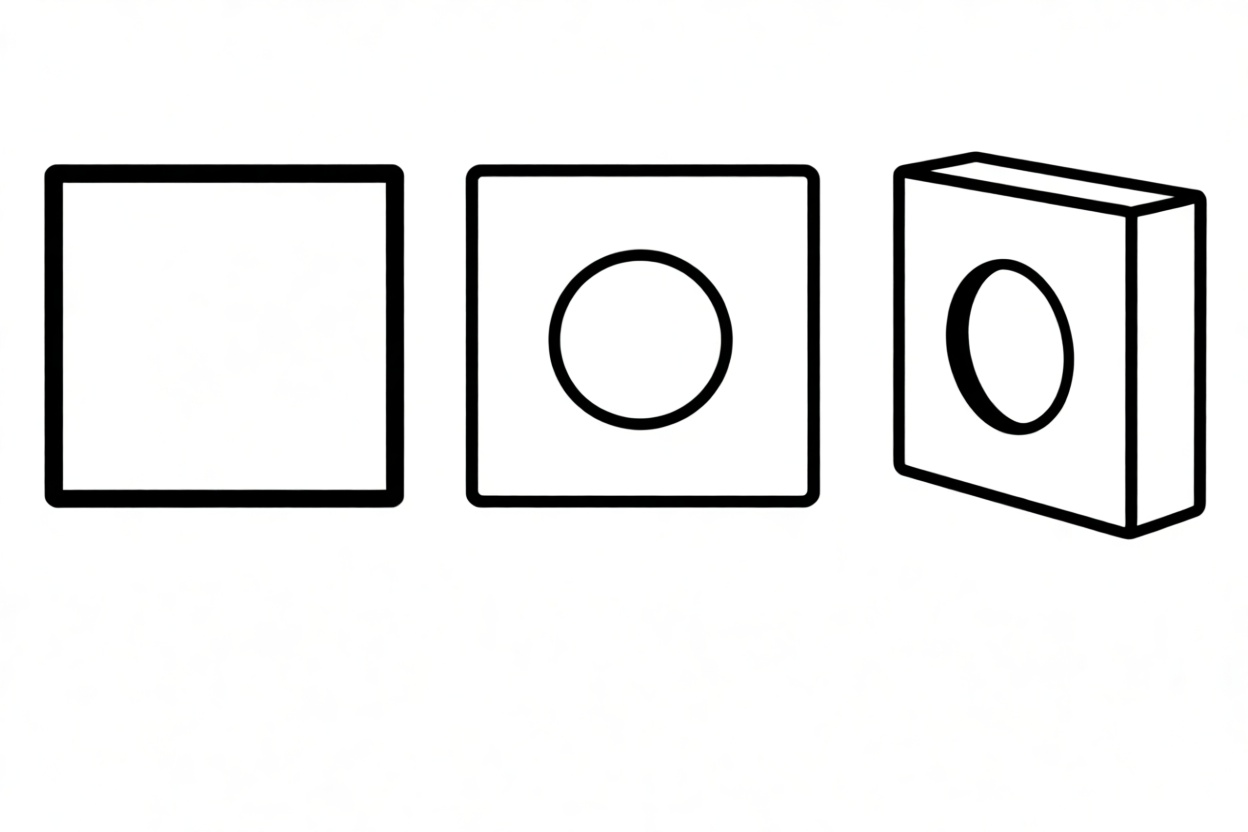Square with Circular Cutout Model free 3D printable STL