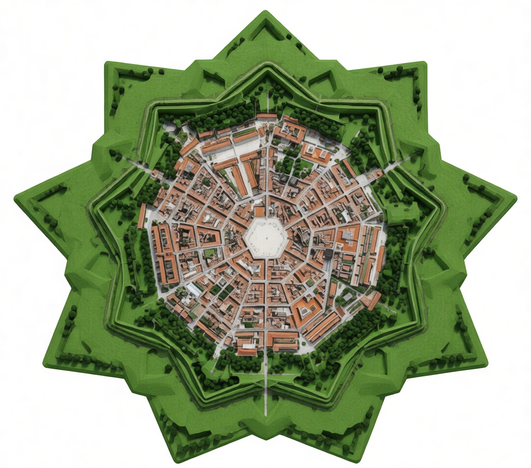 Palmanova Star Fort Model free 3D printable STL