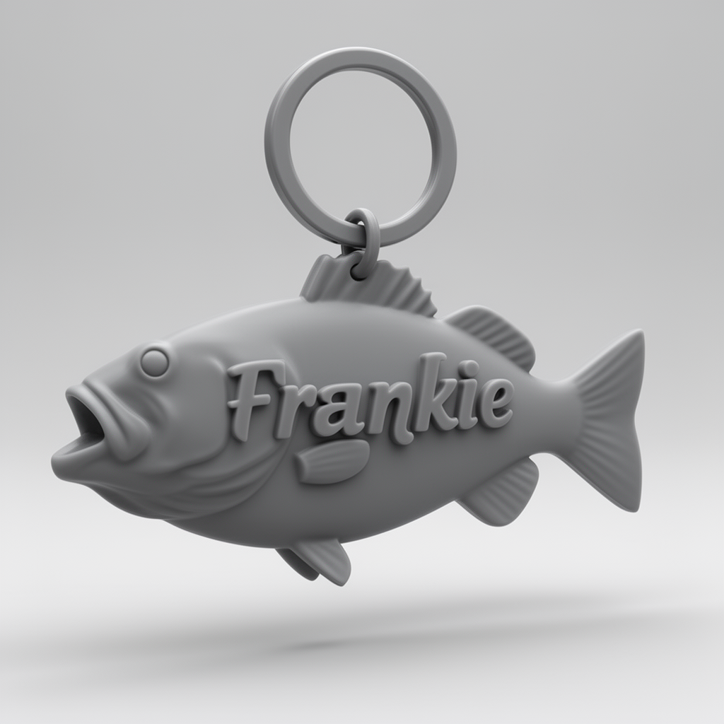 Bass Fish Keychain free 3D printable STL