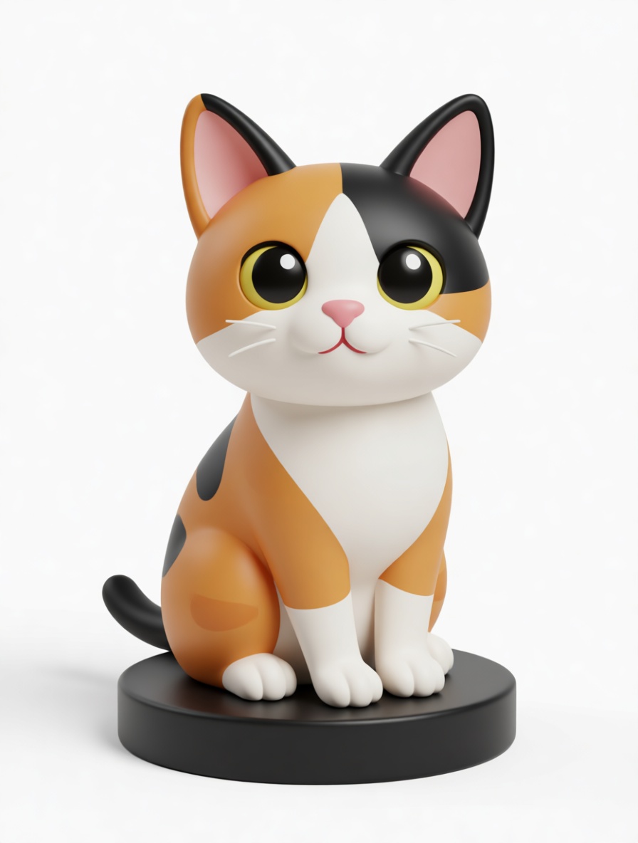 Calico Cat Figurine free 3D printable STL