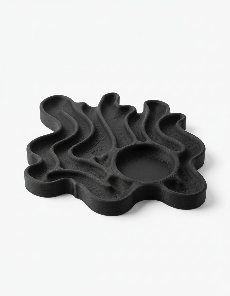 Flowing Wave Tray free 3D printable STL