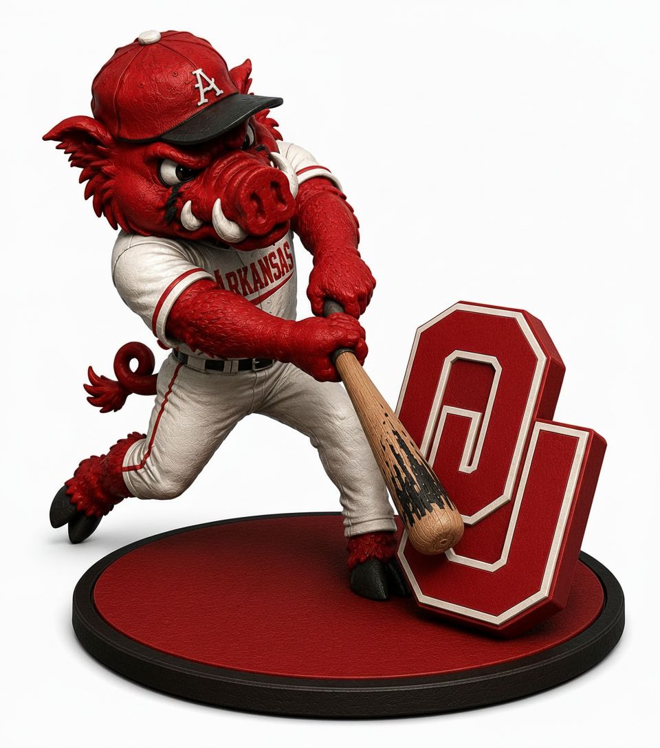 Arkansas Razorback Baseball Figurine free 3D printable STL