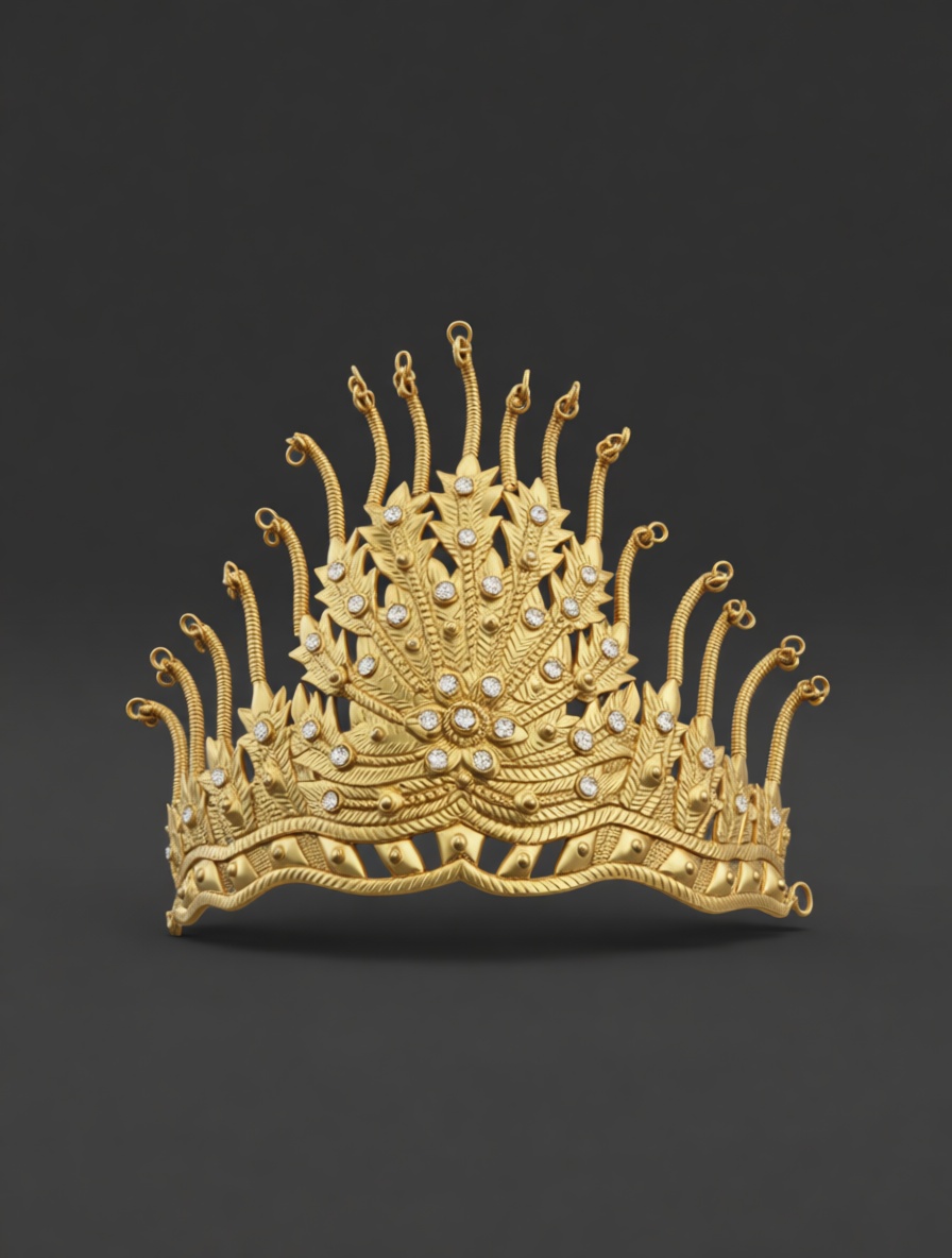 Golden Artistic Crown free 3D printable STL