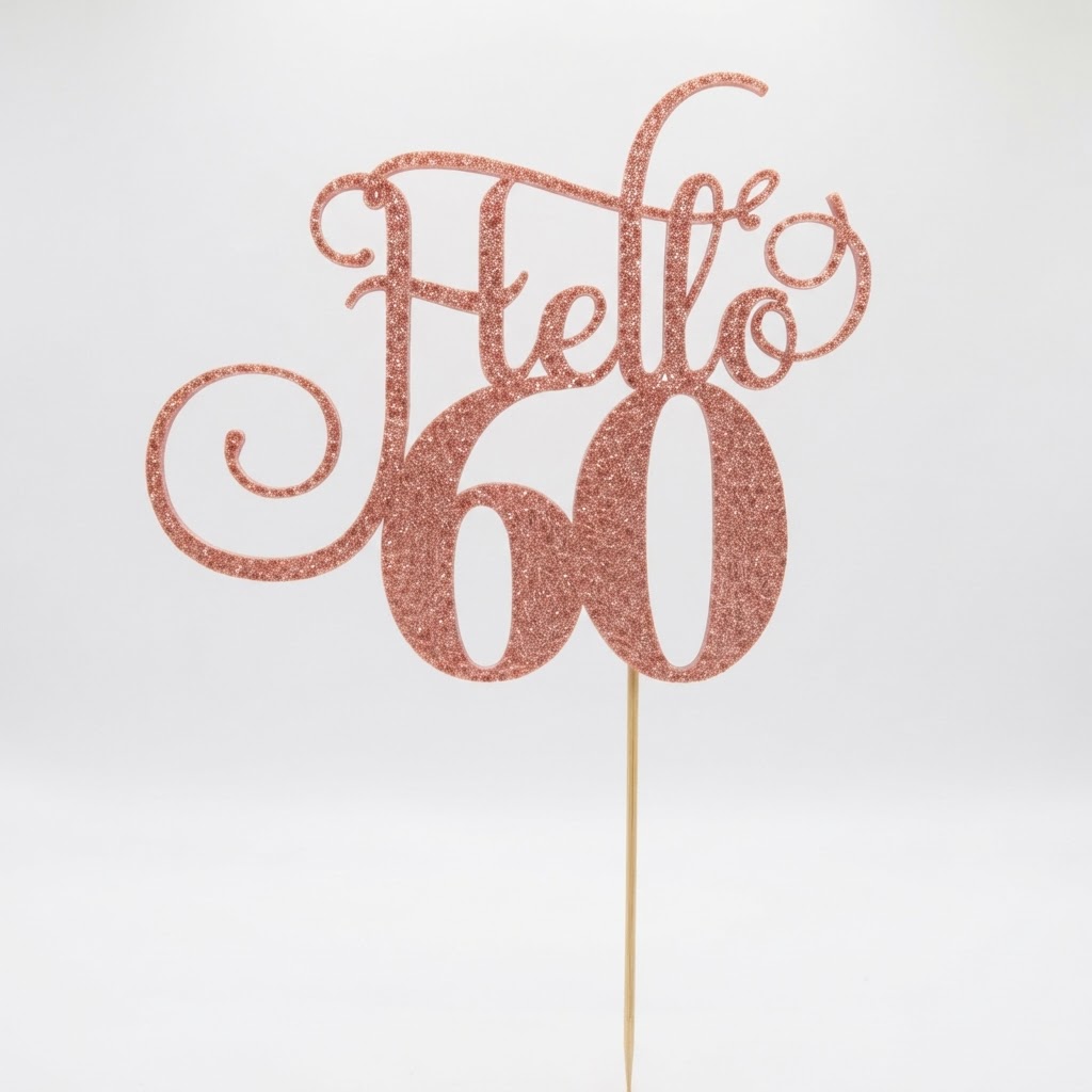 Hello 60 Cake Topper free 3D printable STL