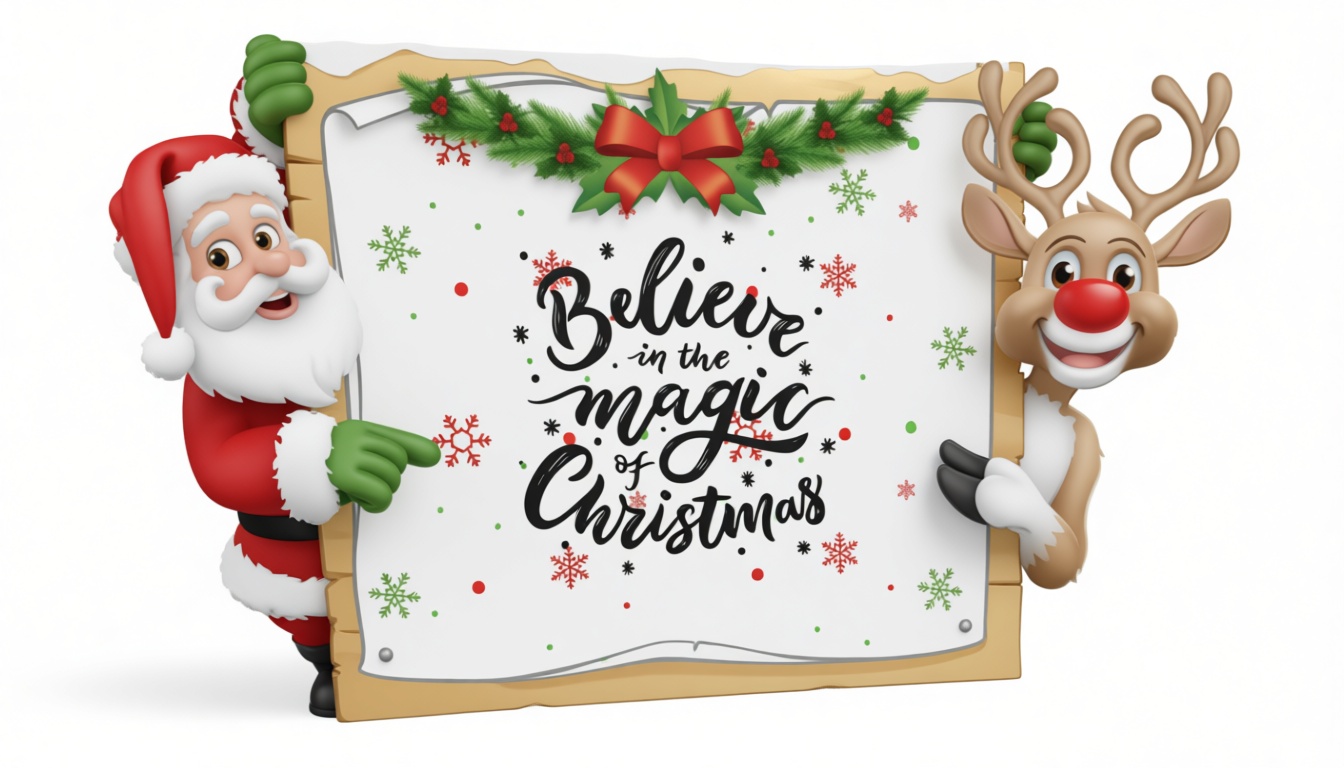 Santa Claus and Rudolph Sign free 3D printable STL