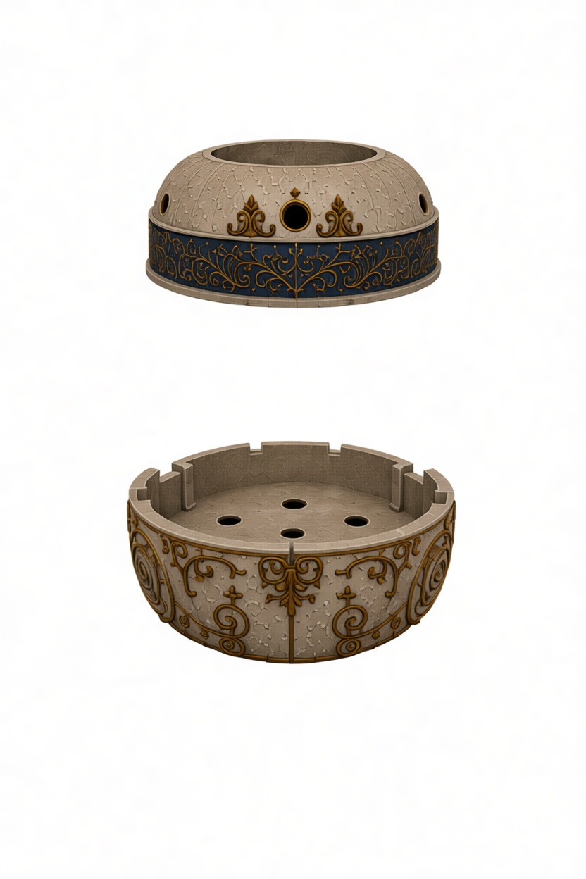 Ornate Circular Container free 3D printable STL