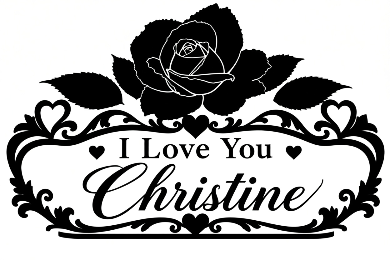 I Love You Christine Sign free 3D printable STL