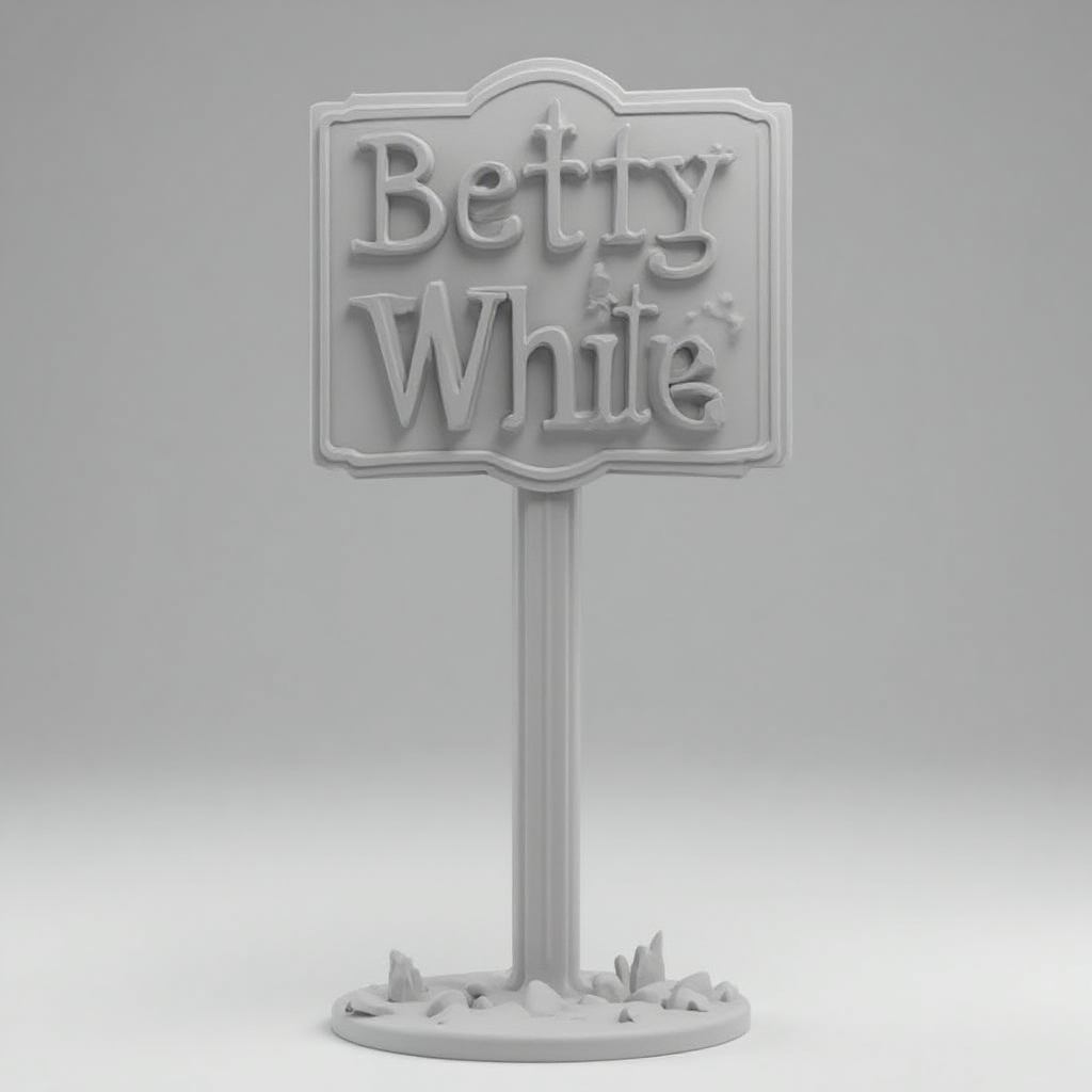 Betty White Yard Sign free 3D printable STL