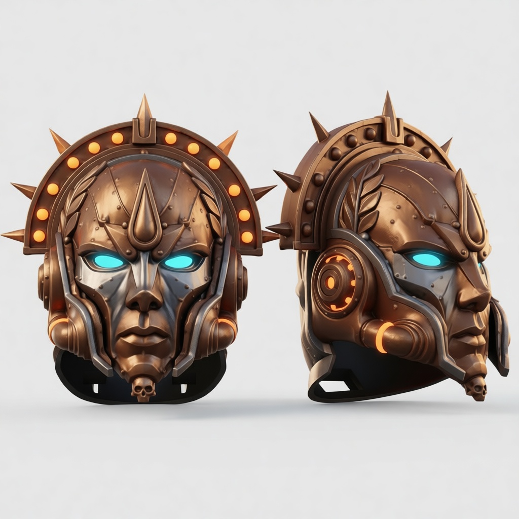 Cyberpunk Gladiator Helmet free 3D printable STL