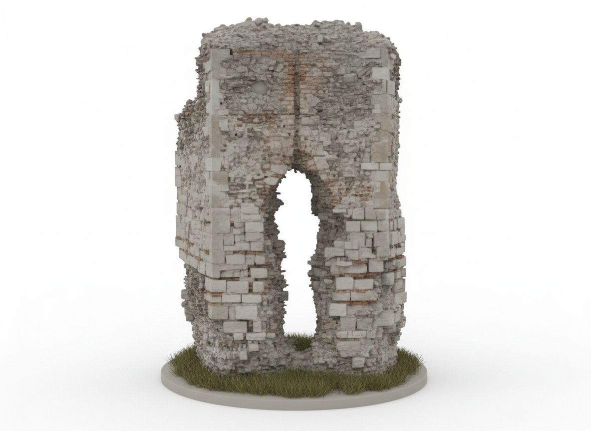 Medieval Ruined Tower Model free 3D printable STL