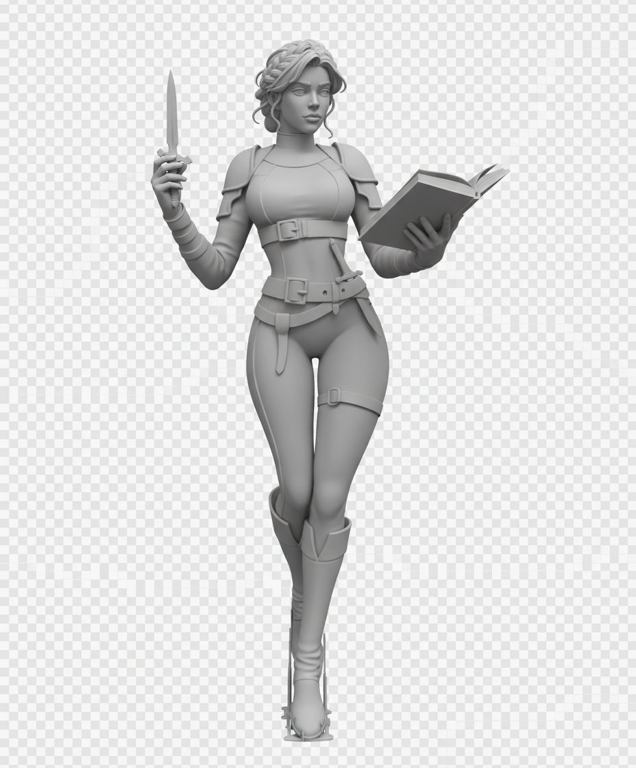 Female Mage Figurine free 3D printable STL