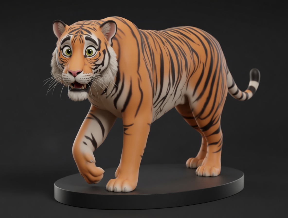 Cartoon Tiger Figurine free 3D printable STL