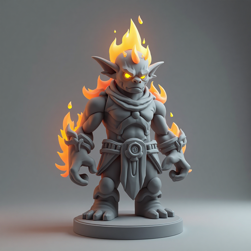 Flame Orc Figurine free 3D printable STL