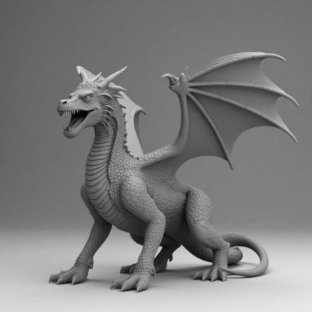 Fierce Dragon Figurine free 3D printable STL