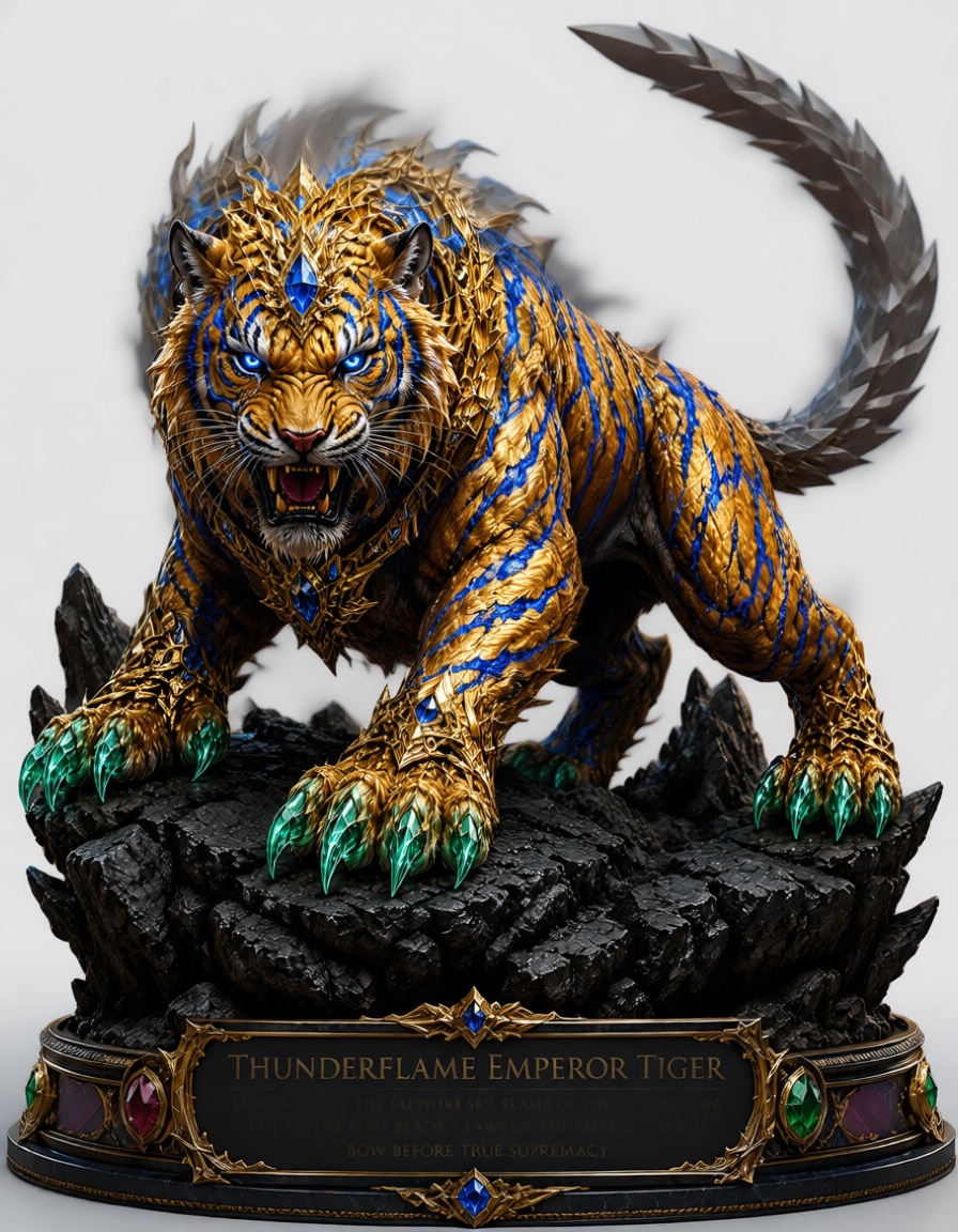 Thunderflame Emperor Tiger Figurine free 3D printable STL