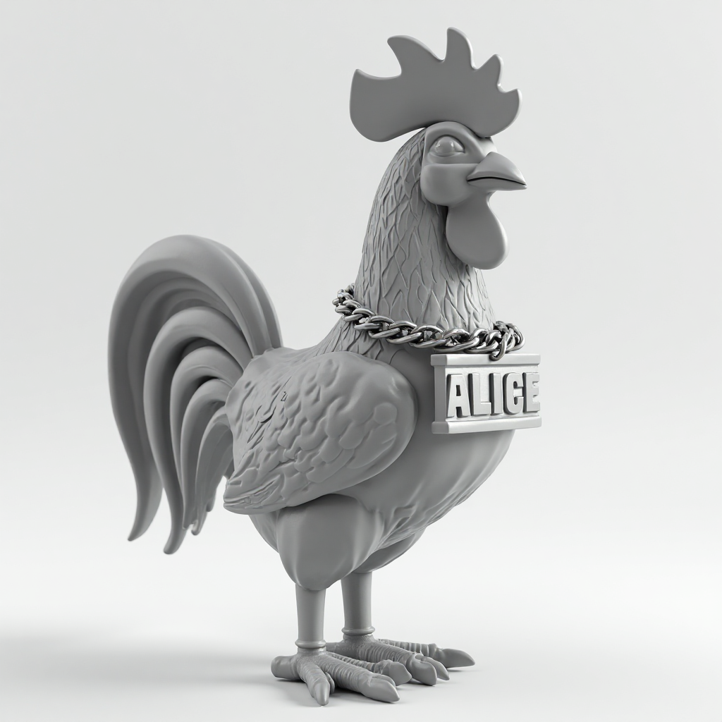 Rooster Figurine with Pendant free 3D printable STL