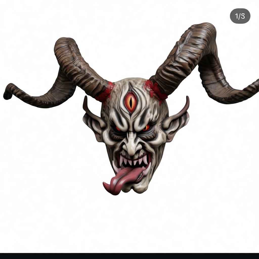 Demon Head Bust free 3D printable STL