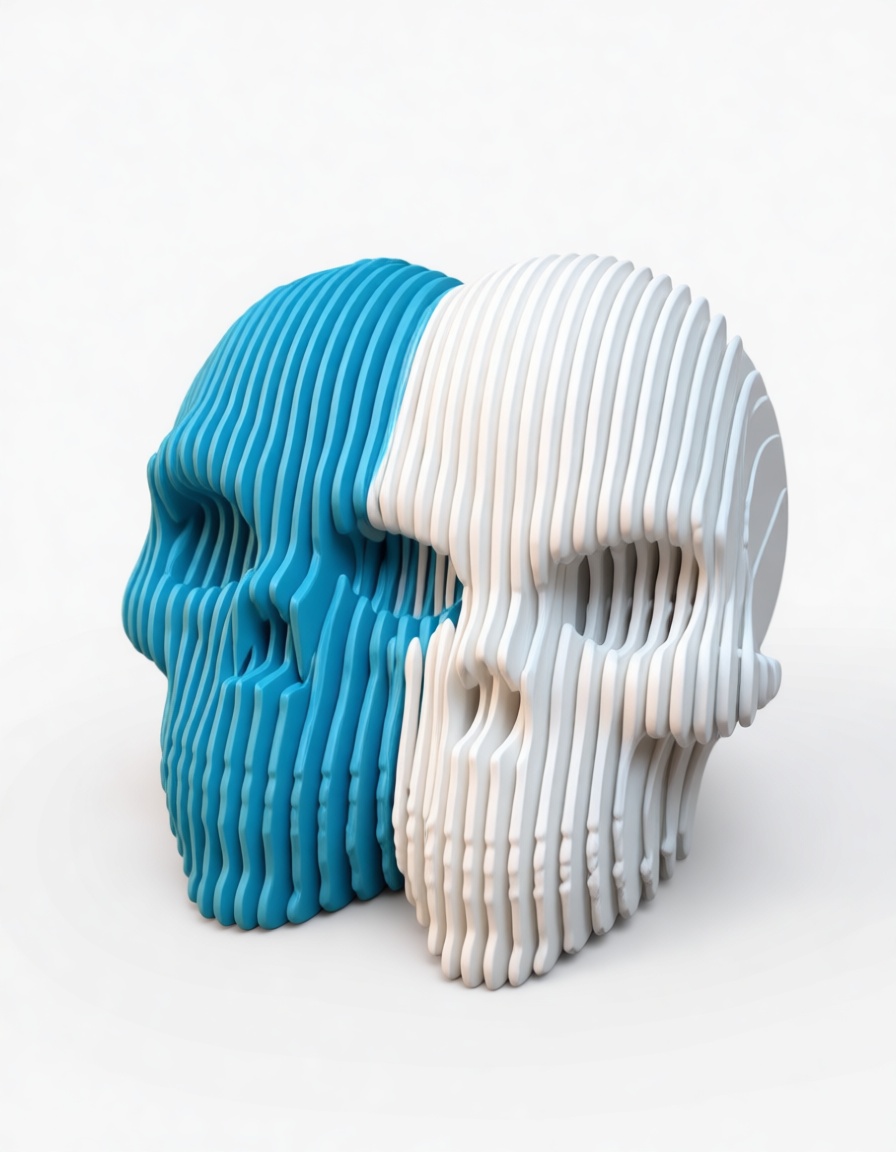 Dual Skull Sculpture free 3D printable STL