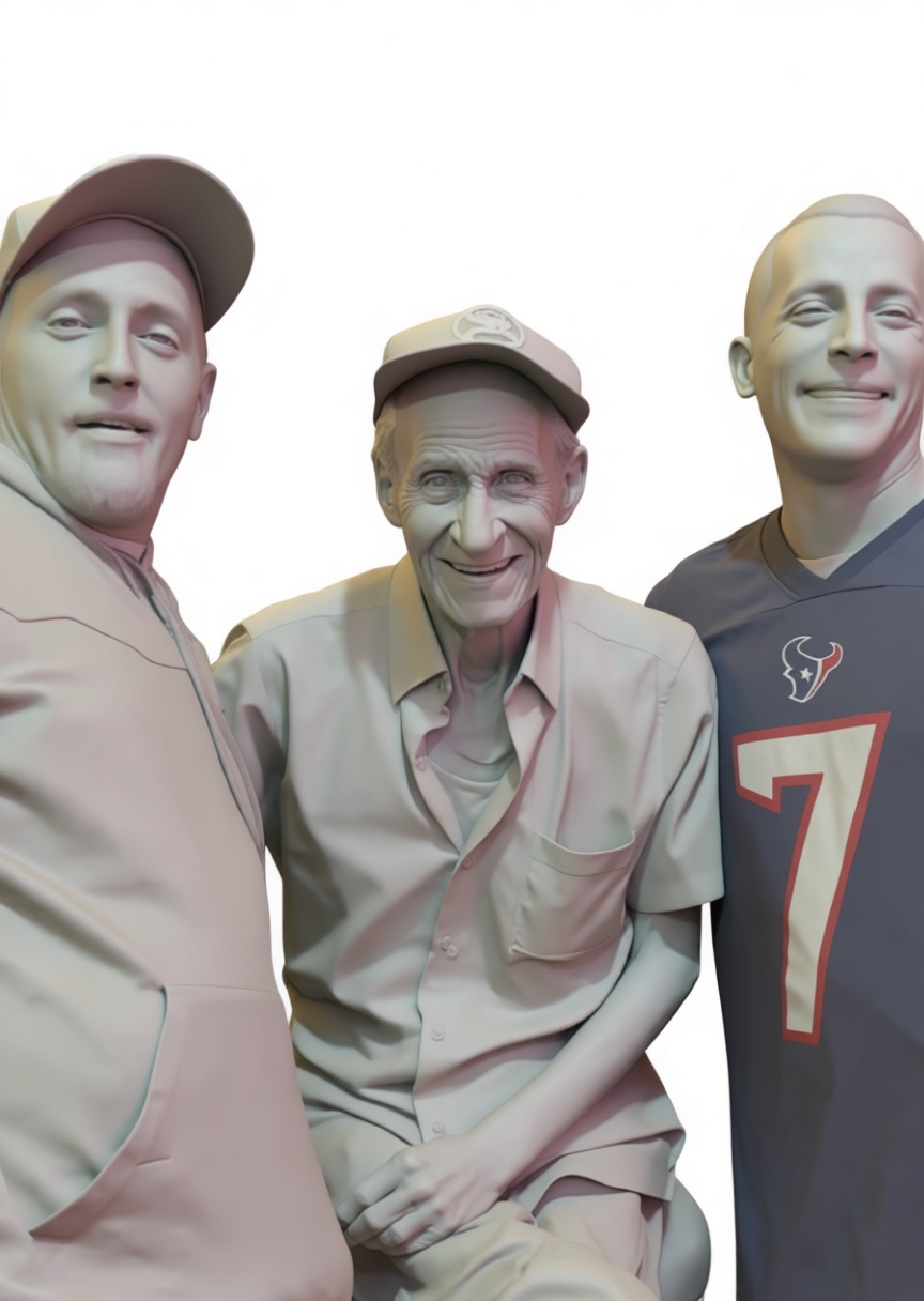 Three Men Group Sculpture free 3D printable STL
