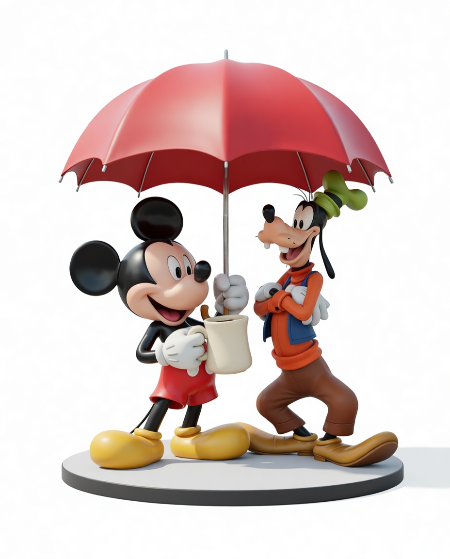 Mickey Mouse and Goofy Figurine free 3D printable STL