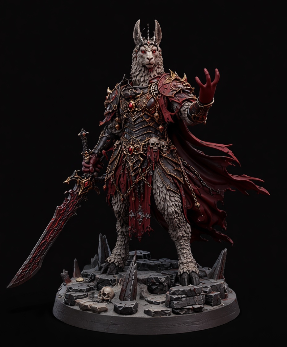 Anthropomorphic Llama Knight Figurine free 3D printable STL