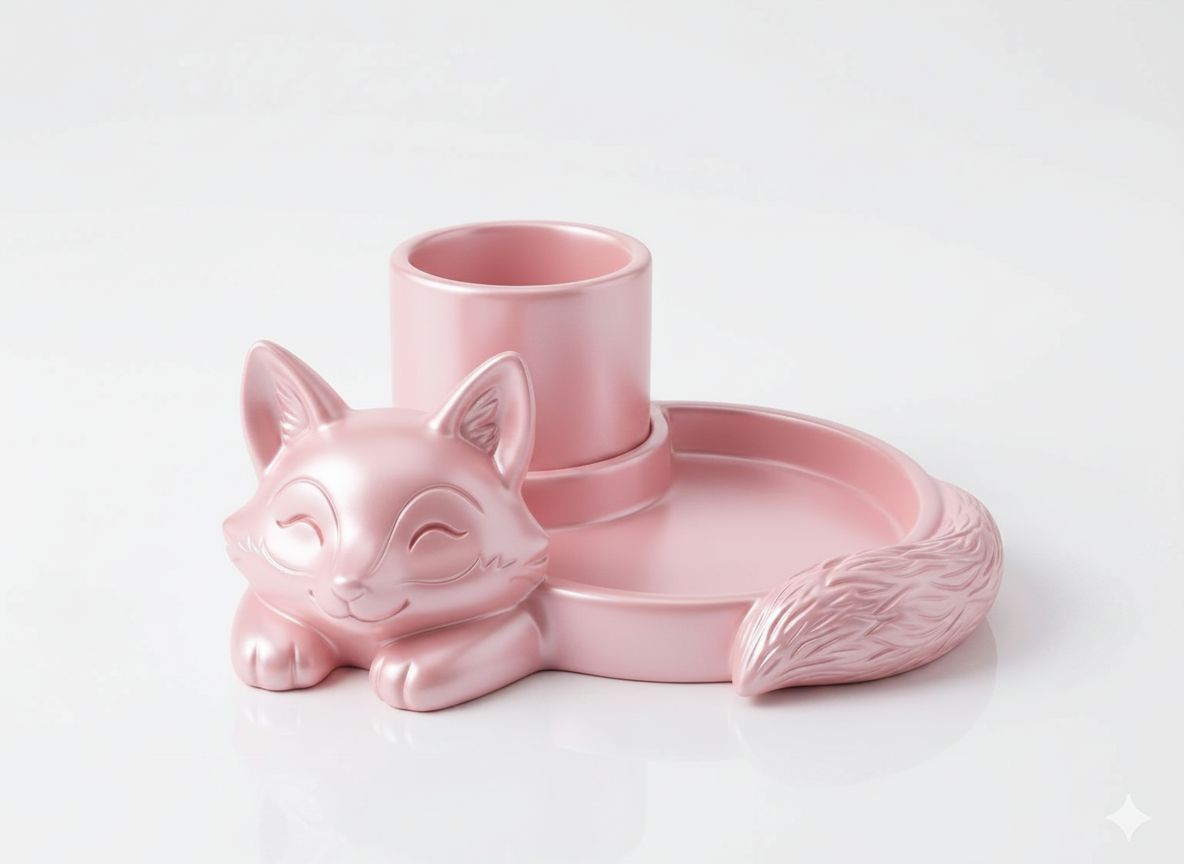 Sleeping Fox Pen Holder free 3D printable STL