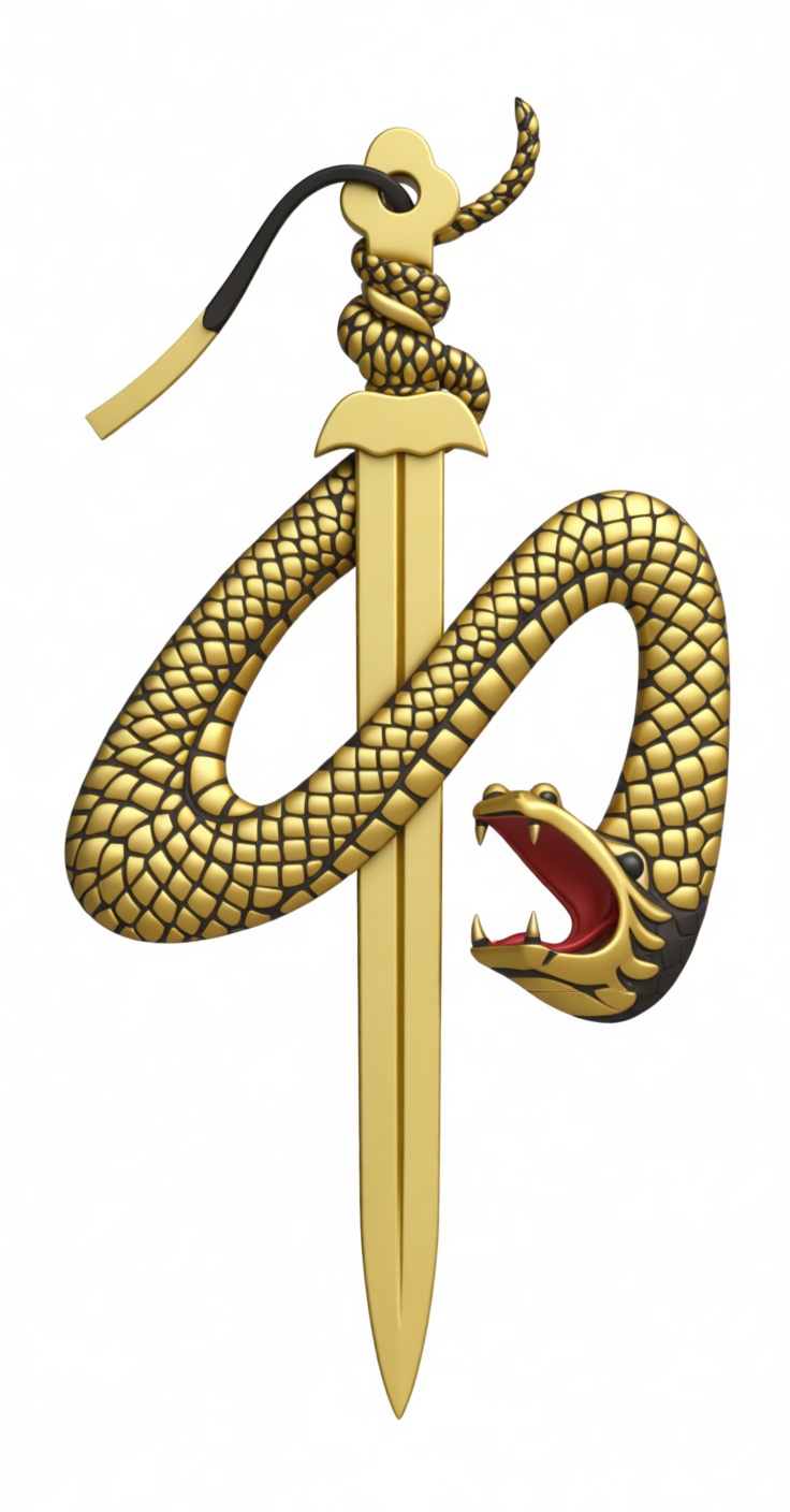 Snake Dagger Pendant free 3D printable STL