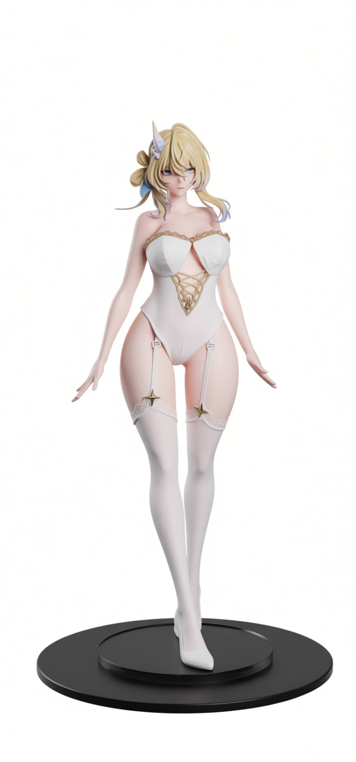 Blonde Anime Girl Figurine free 3D printable STL