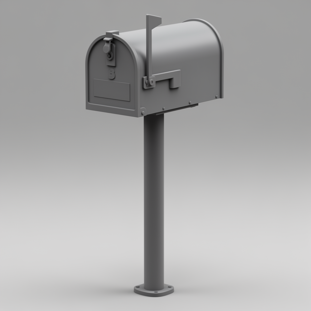 Mailbox with Support Pole free 3D printable STL