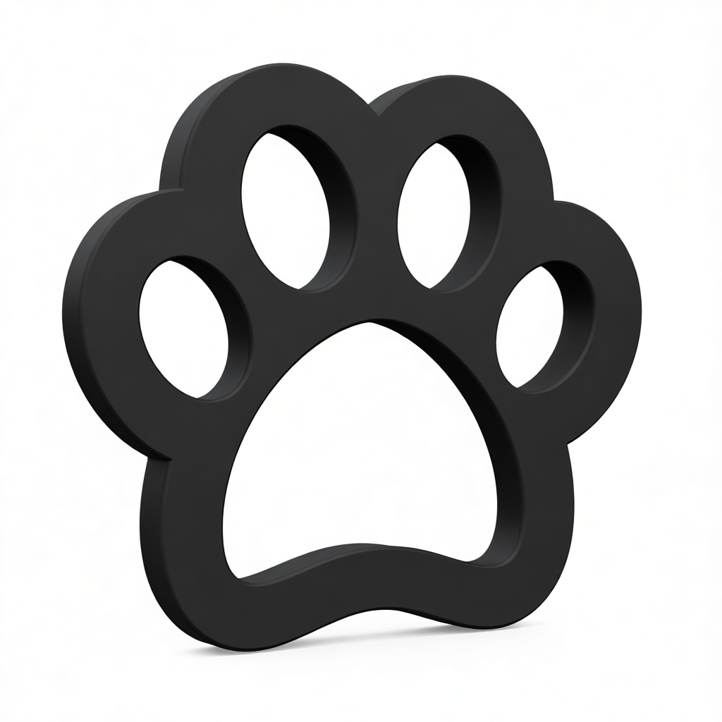 Paw Print Keychain free 3D printable STL