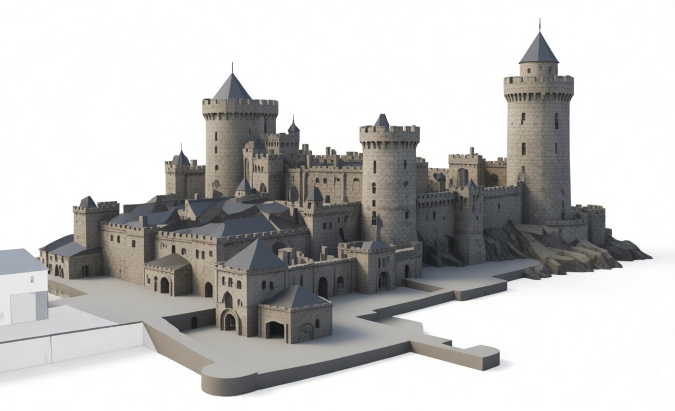 Medieval Castle Model free 3D printable STL