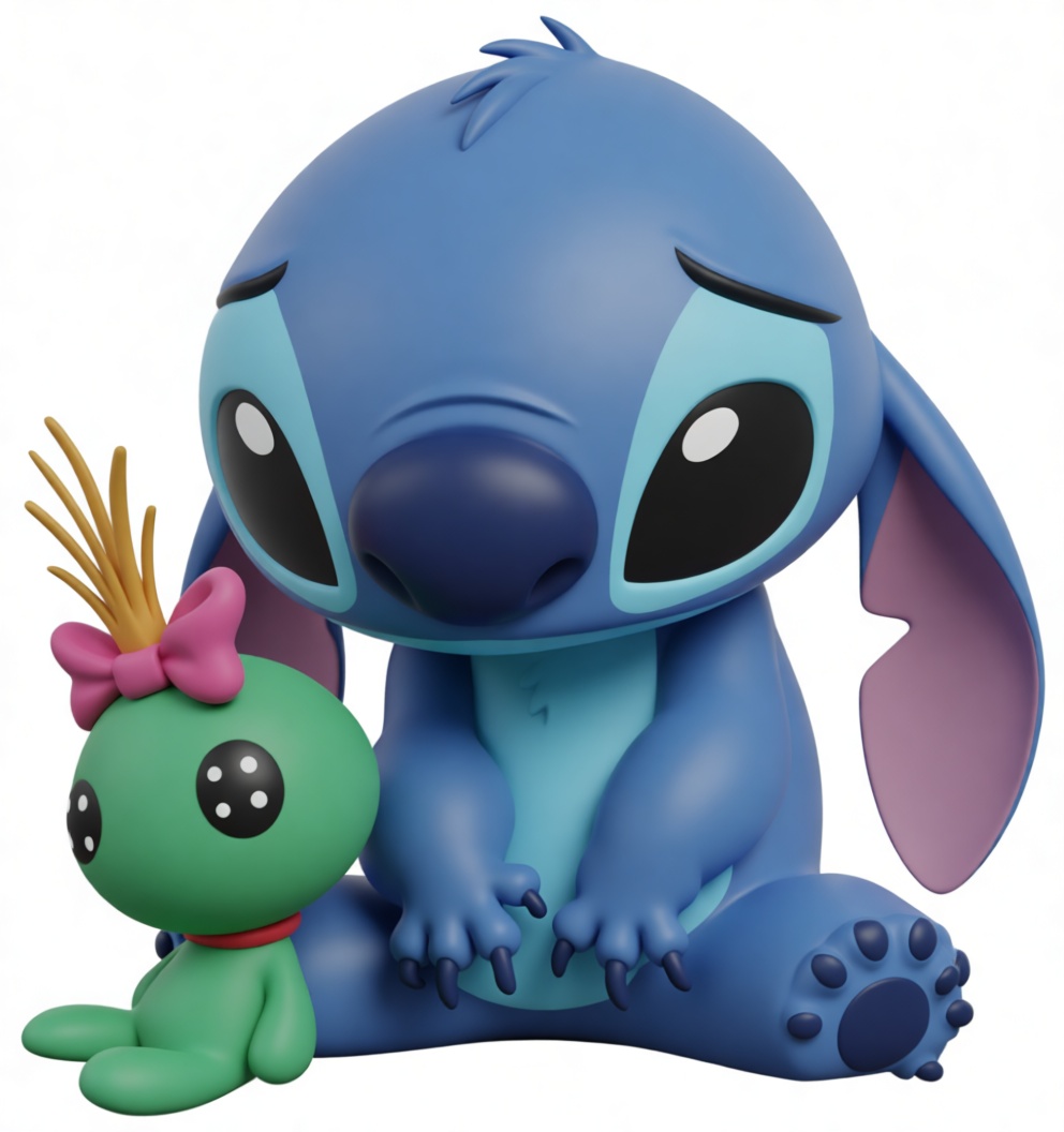 Stitch Sitting Figurine free 3D printable STL