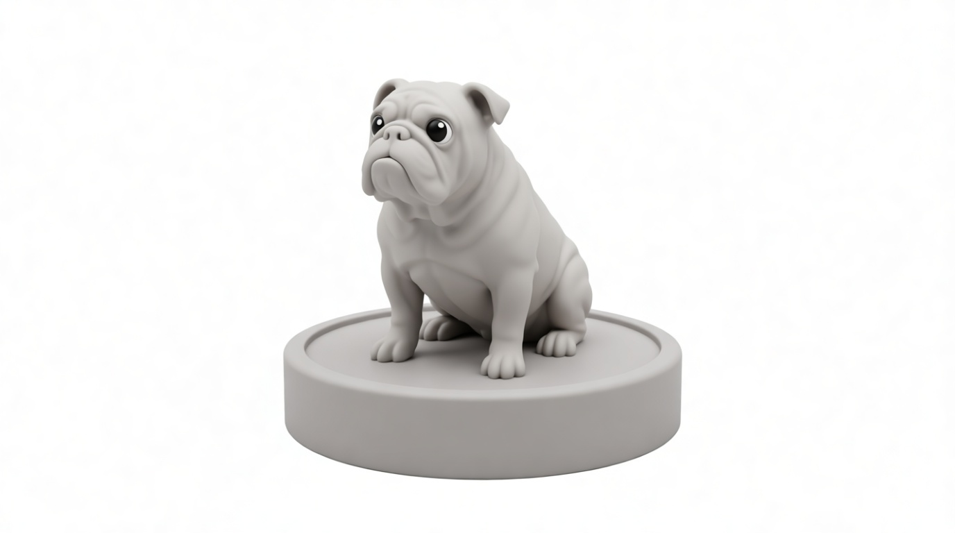English Bulldog Figurine free 3D printable STL