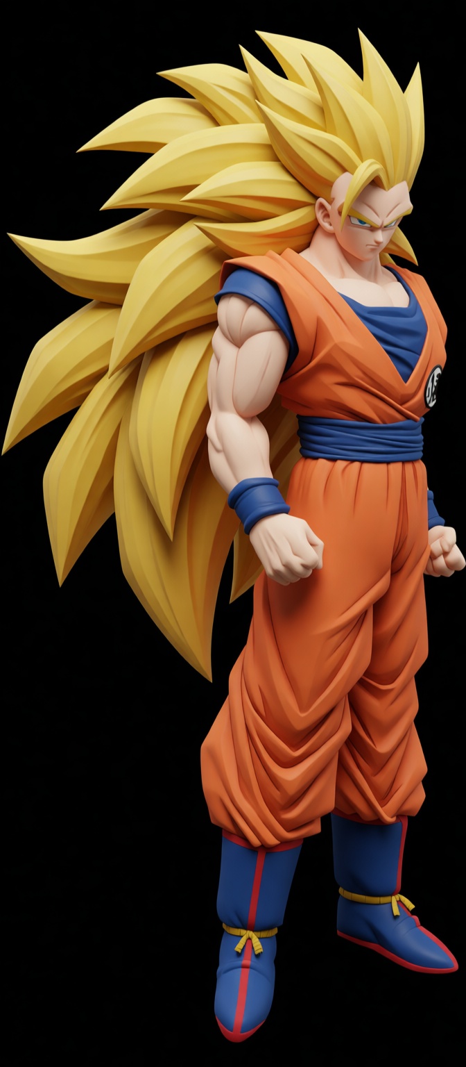 Super Saiyan 3 Goku Figurine free 3D printable STL