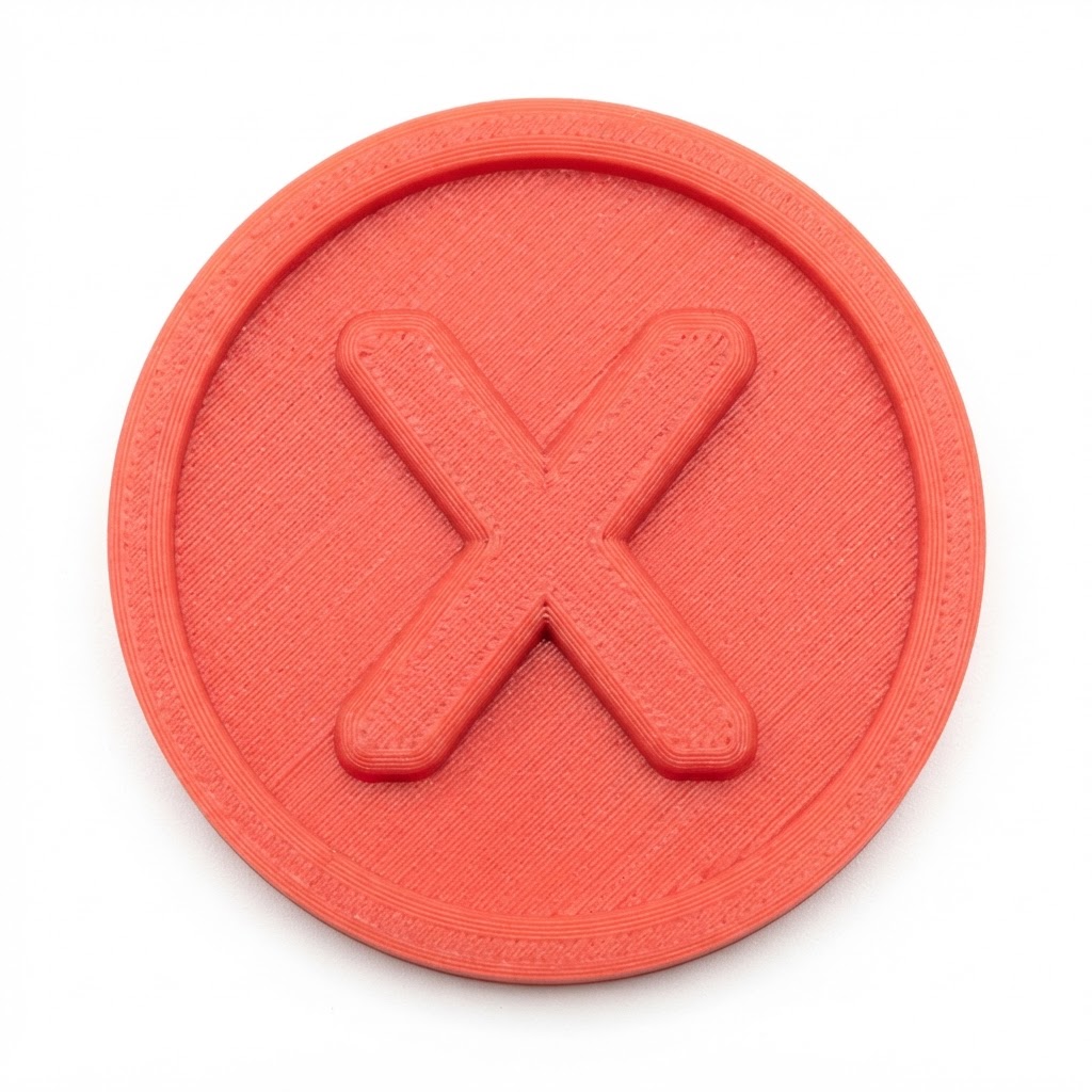 Red Cancel Symbol Disc free 3D printable STL