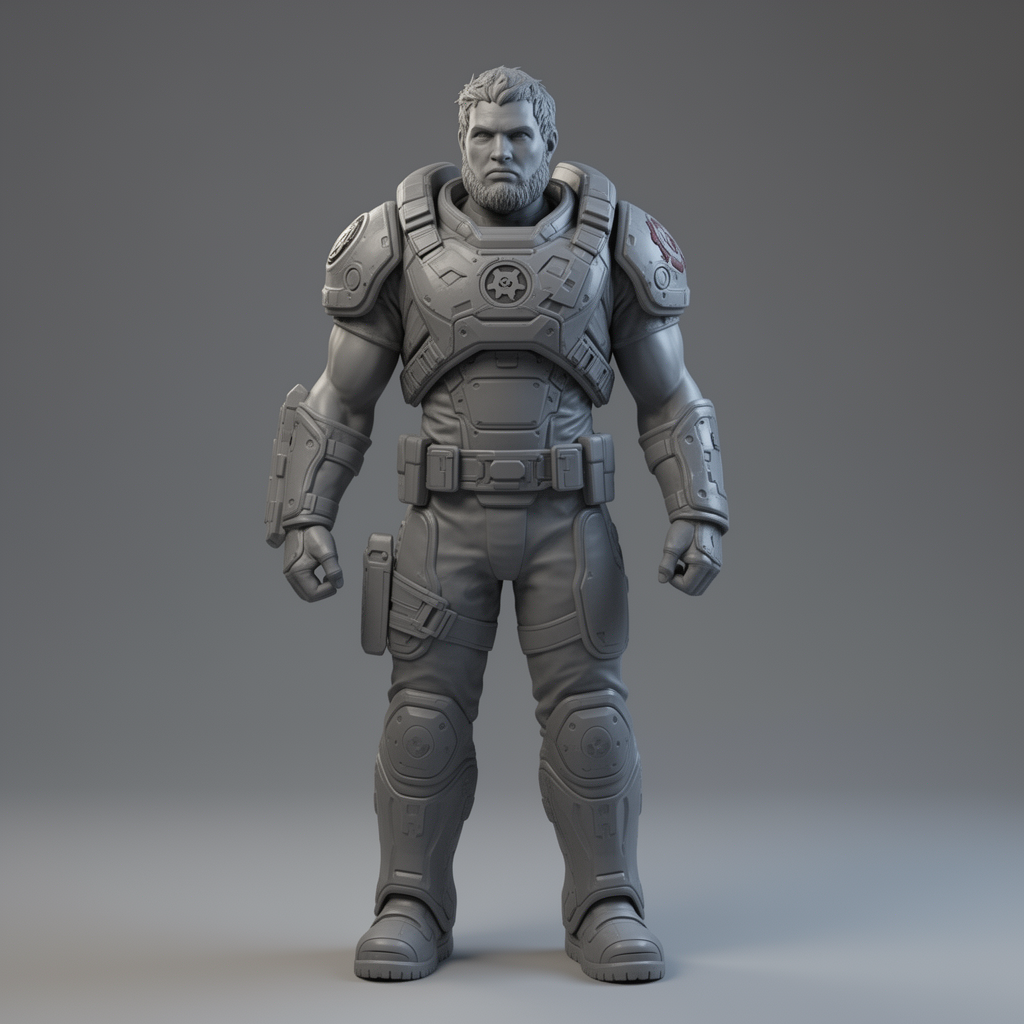Gears of War Action Figure free 3D printable STL