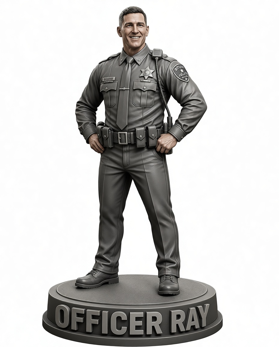 Officer Ray Figurine free 3D printable STL