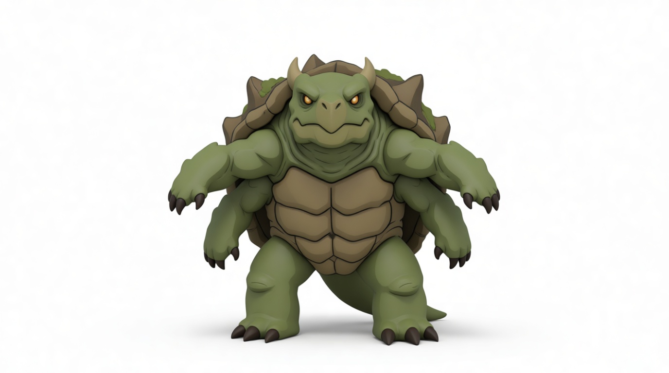 Four-Armed Turtle Monster Figurine free 3D printable STL