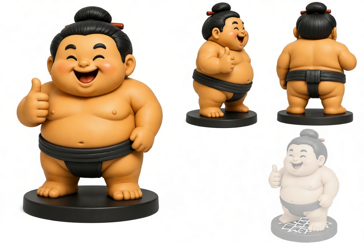 Happy Sumo Wrestler Figurine free 3D printable STL