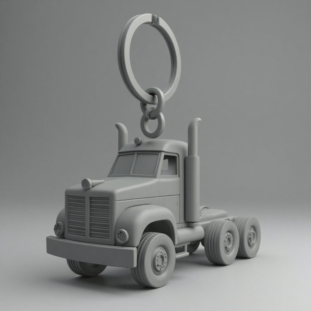 Trucker Keychain Model free 3D printable STL