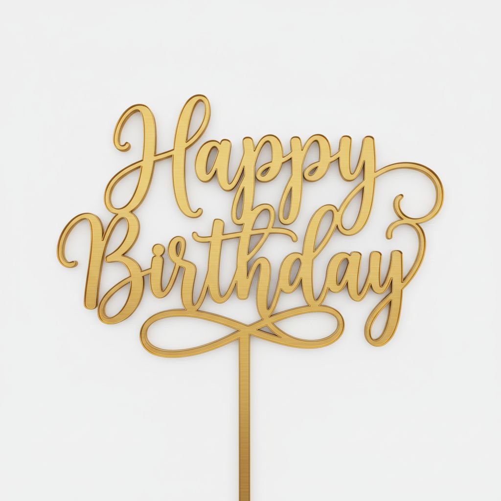 Happy Birthday Cake Topper free 3D printable STL